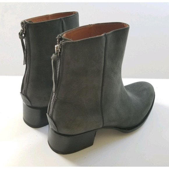 Sylven New York Anne Charcoal Black Leather Zip Boots Womens Size 8.5 - Picture 3 of 7